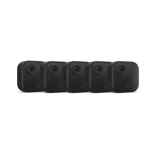 Blink Outdoor 4, Wireless smart security camera, two-year battery, 1080p HD day and infrared night live view, two-way talk – 5 camera system