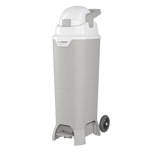 Foundations Pro Hands Free Tall Diaper Pail with Airtight Lid, Durable & Odorless Diaper Disposal, Large Capacity, Holds up to 60 Newborn Diapers, Refill with Any Bags, Baby Registry Gift - Gray