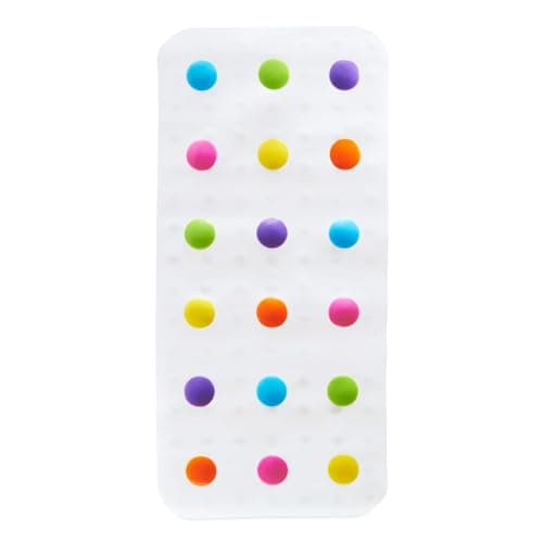 Munchkin Dots Bath Mat for Kids, Multicolored, 775 x 362 Mm, PVC, Rectangular