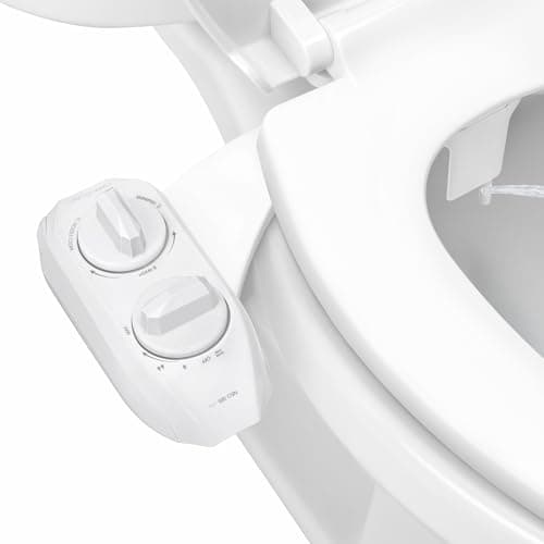LUXE Bidet NEO 120 Plus - Single Nozzle, Non-Electric Bidet Attachment for Toilet Seat, Patented Slide-in Install, 360° Self-Clean, EZ-Lift to Clean, Rear Wash (White)