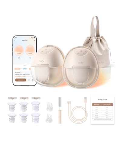 eufy Security Breast Pump Series S1, Hands-Free Electric Breast Pump with Heating Tech, App Control, Personalized Smart Rhythm, Hospital Grade Suction, Portable, Discreet, Leak-Proof & Ultra-Quiet