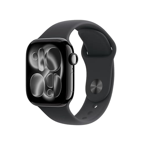 Apple Watch Series 11 [GPS 42mm] Smartwatch with Jet Black Case and Black Sport Band - M/L. Sleep Score, Fitness Tracker, Health Monitoring, Always-On Display, Water-Resistant