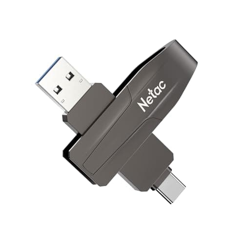 Netac 512GB Portable External USB Solid State Drive Type-c and USB 3.2 Dual Interface, up to 550MB/s for Data Storage, Expansion of Storage for Photos/Videos/Music/Files, US8