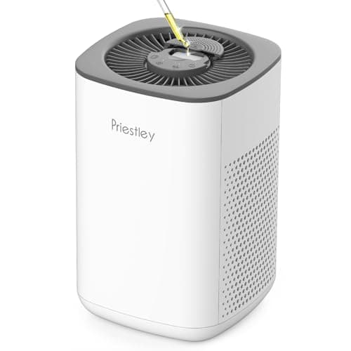 Priestley Small Air Purifiers for Bedroom Office Desktop, 20dB Quiet 3-in-1 HEPA P066 Air Purifier with Essential Oil Diffuser, Filters Smoke, Allergies, Pet Dander, Odor, Dust