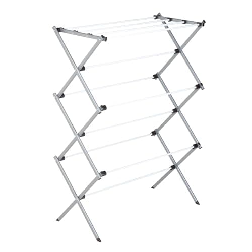 Honey-Can-Do DRY-01306 Folding 42-Inch Clothes Drying Rack, Silver/White