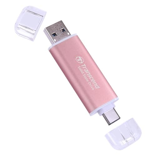 Transcend ESD310 1TB External SSD, Up to 1,050MB/s, Dual USB Drive for iPhone17,16,15, iPad&Mac/Pixel10/Tesla/Steam Deck/ROG Ally/MSI Claw/Android/PS5, 2-in-1 Type C &A, USB 3.2 Gen2 Portable SSD