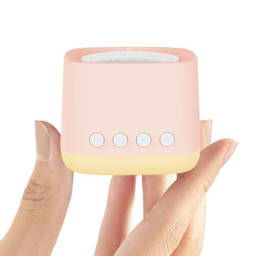 Portable Mini White Noise Sound Machine for Travel – Amber Breathing Night Light, 16 Soothing Sounds, 30-Hour Rechargeable Battery, Timer & Memory for Baby, Adult Sleep, Office Privacy (Orange)