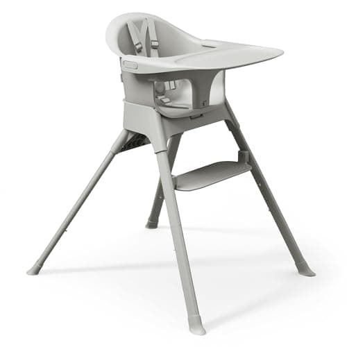 Mompush Olli 7-in-1 Convertible High Chair for Babies and Toddlers – Adjustable Height & Footrest, Dishwasher-Safe Tray, Compact Foldable Design for Easy Storage & Travel, Lightweight Yet Durable