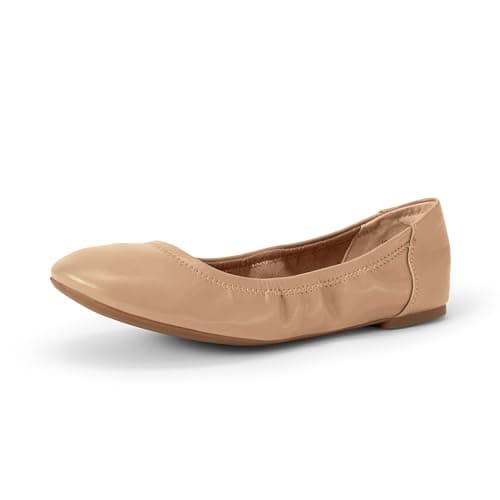 Amazon Essentials Women's Ballet Flat, Nude, 9 Wide US