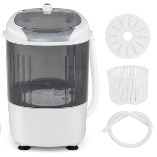DORTALA Portable Washing Machine, 5.5 LBS Small Single Tube Washer with Spin Dryer, Compact Laundry Washer for Apartment, Dorm and RV, White & Grey