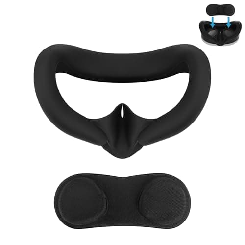 Geekria Silicone Face Cover Compatible with Meta Quest 3, Sweatproof VR Mask & Cushion Pad Replacement, Washable, Lightproof, Anti-Leakage (Black)