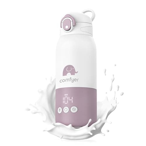 Comfyer BW01 Portable Milk Warmer for Travel, Portable Bottle Warmer with Fast Heating & Long Battery Life, Dual Heating for Breast Milk & Water, 12 Ounces Big Capacity, Car, Airplane Journey