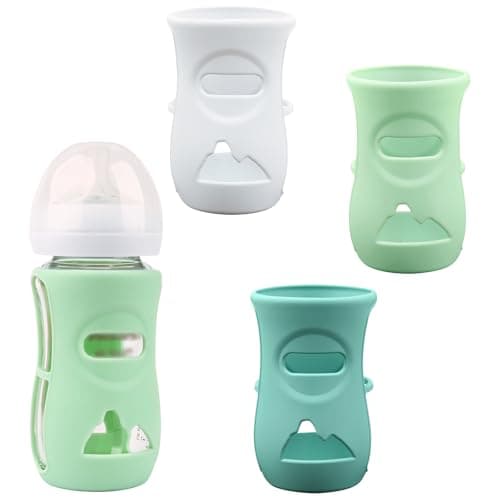 3 Pack Silicone Sleeves for Avent Natural Glass Baby Bottles, Anti Breakage Baby Bottle Holder, Compatible Philips AVENT Glass Natural Baby Bottle 8 oz, BPA Free