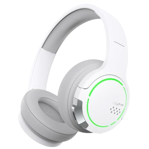 Hecate by Edifier G2BT Gaming Headset, Bluetooth 5.2 Wireless Headphone with 40mm Driver, Deep Bass Stereo Sound, Lightweight Noise Cancelling Over Ear Headphones with Soft Earmuffs (White)