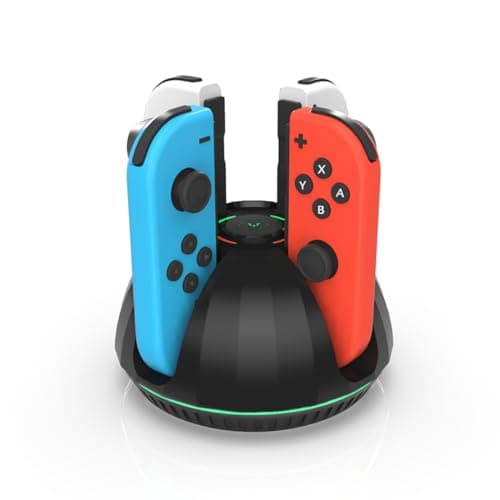 Switch Controller Charging Station for Nintendo Switch JoyCon, Controller Docking Station JoyCon Charger Dock with LED Indication Support Four Nintendo JoyCon Fast Charges JoyCon Charging Dock