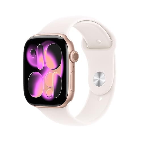 Apple Watch Series 11 [GPS 46mm] Smartwatch with Rose Gold Case and Light Blush Sport Band - S/M. Sleep Score, Fitness Tracker, Health Monitoring, Always-On Display, Water-Resistant