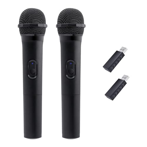 Mcbazel 2Pcs Wireless Gaming Microphone Low Latency Handheld Game Console Microphone Mic System with Receiver for PS5, PS4, Xbox Series X S, Xbox One, Nintendo Switch, Switch2