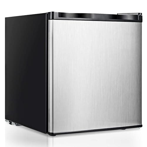 DORTALA 1.1 cu.ft. Compact Mini Upright Freezer Stainless Steel Single Door Home Dorm