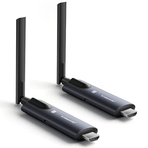 Lemorele Wireless HDMI Transmitter and Receiver, Aluminum Alloy Deep Gray, 5Ghz up to 656ft, 1080P 60Hz, Plug and Play with TuTuPlay App Monitor, for Security, Streaming, Home Theater, PC/TV. 1TX+1RX