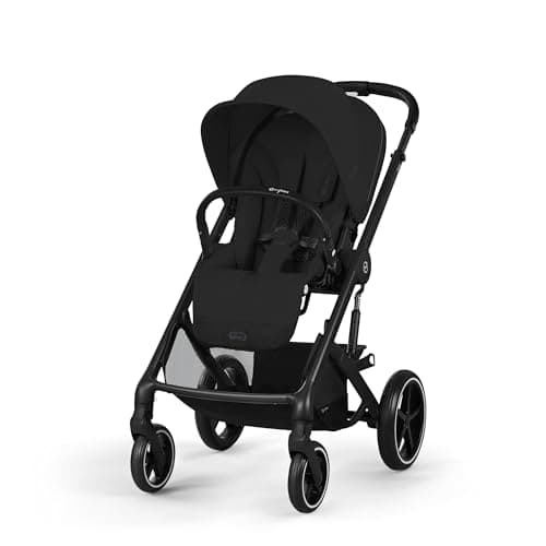 Cybex Balios S Lux Stroller, Travel System Ready, Ergonomic Near Lie-Flat Recline, Reversible Seat, One-Pull Harness, All-Terrain Suspension, One-Hand Fold, XXL Basket + UPF 50+ Canopy, Moon Black/Black Frame