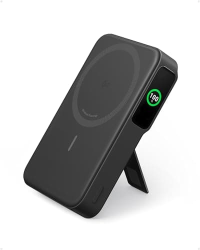 Anker MagGo Power Bank, Qi2 Certified 15W Ultra-Fast MagSafe-Compatible Portable Charger, 10,000mAh Battery Pack with Smart Display, Foldable Stand, for iPhone 17/16/15/14/13/12 (USB-C Cable Included)