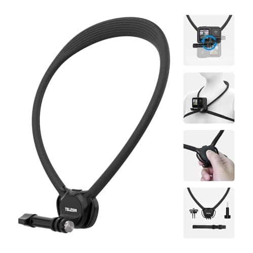 TELESIN Neck Mount SE 2.0 with Air Cushion, Adjustable Chest Strap Neck Mount Hands-Free POV Vlogging for Go Pro Hero 13 12 11 10 9, Insta 360 X5 X4, DJI Osmo Nano Action 6 3 4 5 Pro 360 AKASO Camera