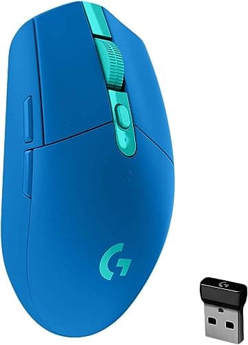 Logitech G305 Lightspeed Wireless Gaming Mouse, Hero Sensor, 12,000 DPI, Lightweight, 6 Programmable Buttons, 250h Battery, On-Board Memory, Compatible with PC, Mac - Blue