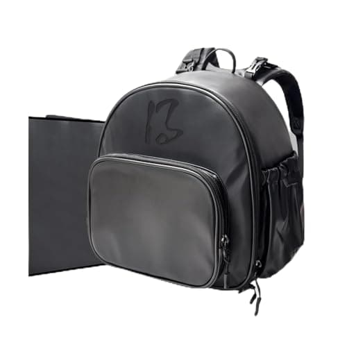 Small Diaper Backpack with 180° Opening,Small Diaper Backpack Bag with 23"*12"Changing Pad, 2*Insulated Pockets, Stroller Straps, for Excursions Short Quickly Day Out, Artificial Leather