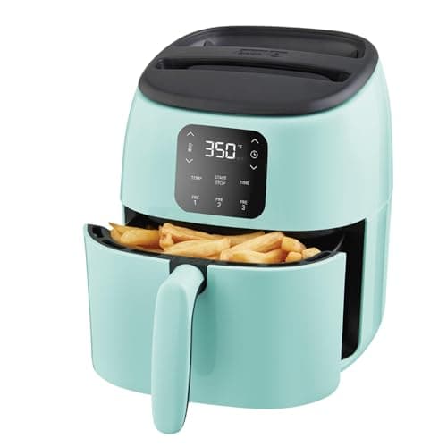 DASH Tasti-Crisp™ Electric Air Fryer Oven, 2.6 Qt., Aqua – Compact Air Fryer for Healthier Food in Minutes, Ideal for Small Spaces - Auto Shut Off, Digital, 1000-Watt