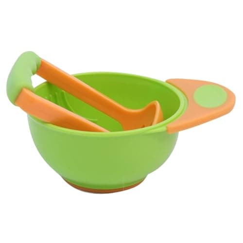 Baby Food Maker - Manual Baby Food Processor with Soft-Grip Handle, Non-Slip Base for Easy Purees, Mashed Potatoes & More (Green) - Masher