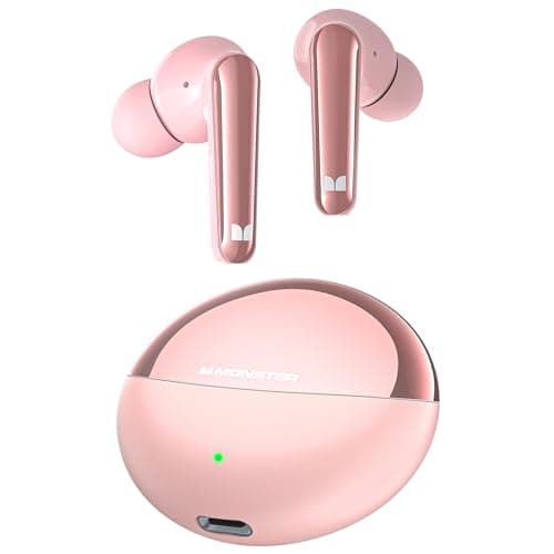 Monster N-Lite 203 AirLinks Wireless Earbuds, Bluetooth Headphones with HiFi Stereo, Touch Control,Crystal Clear Call, 30H Playback, IPX6 Waterproof in-Ear Earbuds Earphones for Sports Home