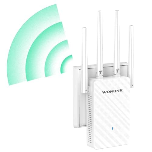 WONLINK WiFi Extender Signal Booster, Dual Band(5.8GHz&2.4GHz) WiFi Booster Covers Up to 10000 Sq.ft, 1200Mbps WiFi Repeater with One Ethernet Port, One-tap Setup,3-in-1 Operating Modes