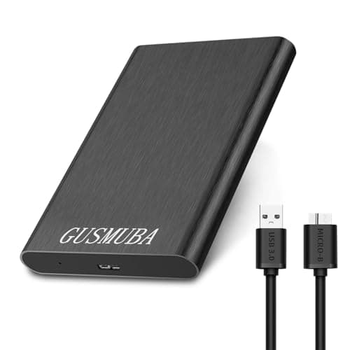 GUSMUBA External Hard Drive 2 TB, Portable Hard Drive HDD 2 TB, USB 3.0 Data Cable, Data Storage, Compatible with PC/Laptop/Mac os. （Black