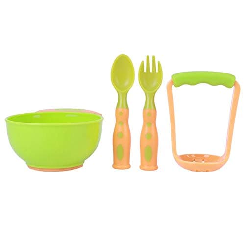 Baby Food Masher Bowl, Soft Non-Slip Design, Fruit Vegetable Grinder, 2 Pack PP TPE Material for Infants Newborns Homemade Puree Weaning Tool