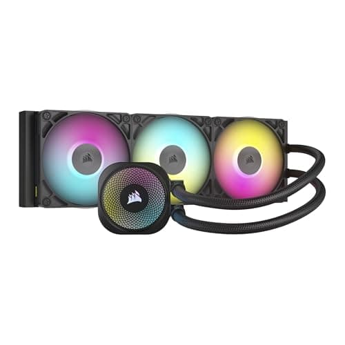 Corsair iCUE Link Titan 360 RX RGB Liquid CPU Cooler – 360mm AIO – 3X RX120 RGB Fans Included – Fits Intel LGA 1851/1700, AMD AM5/AM4 – iCUE Link System Hub Included – Black