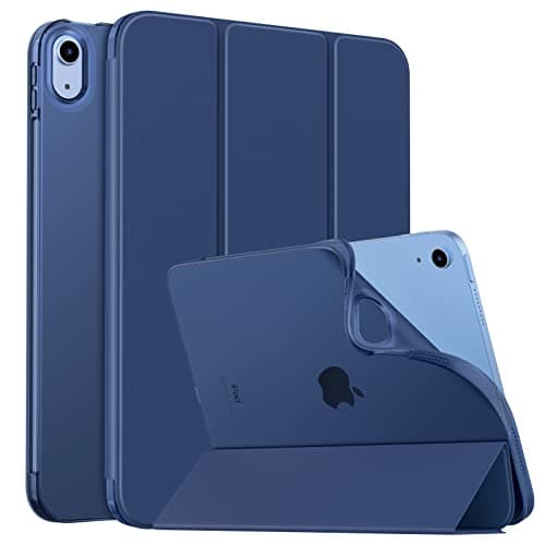 MoKo Case for New iPad (A16) 11th Generation 2025/ 10th Generation 2022, iPad 11 inch/ 10.9 inch Case with Soft TPU Translucent Frosted Back Cover, Auto Wake/Sleep, Support Touch ID,Navy Blue