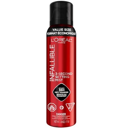 L’Oréal Paris Infallible 3-Second Makeup Setting Spray Jumbo Size, Microfine Mist for up to 36H Wear, Lightweight, Transfer Proof, Waterproof, Dries in 3 seconds, 150ml