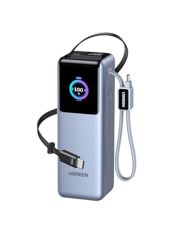 UGREEN 25000mAh 200W Nexode Pro Power Bank, Laptop Portable Charger Fast Charging, Built-in Retractable Cables, TFT Smart Display, PD 3.1 Fast Charging for MacBook Pro/Air/iPhone 17/16/Galaxy 26