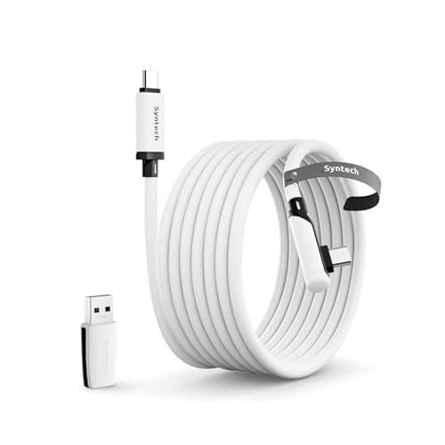 Syntech Link Cable Compatible with Meta/Oculus Quest 3S/Quest 3/Quest2/Pro/Pico 4/Ultra and PC/SteamVR, 16FT Upgraded Type C Cable with USB 3.0 Adapter, High Speed Data Transfer Cord for VR Headset