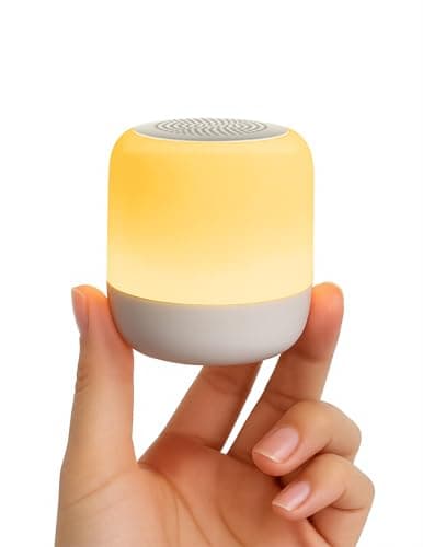 Babelio Pocket Glow White Noise Sound Machine - Upgraded 9 Color Night Lights, 20 Non-Looping Sounds, Timer & Memory Function, Portable for Adults & Babies, White