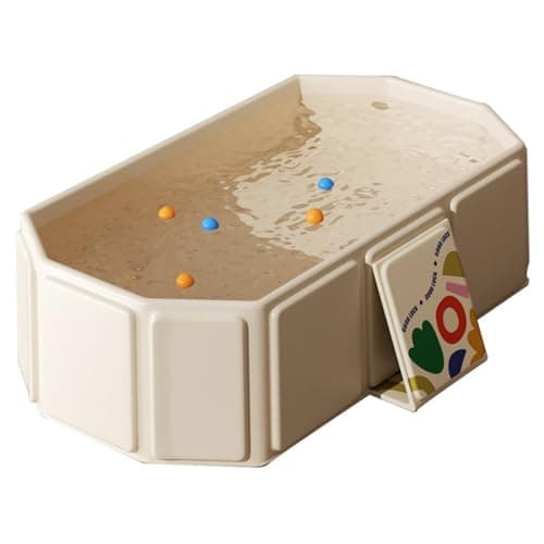 Foldable Baby Bathtub, Safe PVC Collapsible Baby Bathtub with 5 Ocean Balls, 27.6x29.5x9.8 Inch Portable Bath Tub with Toys for Kids 0-8 Years Old.