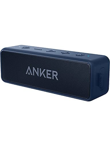 Soundcore 2 12W Portable Wireless Bluetooth Speaker by Anker: Better Bass, 24-Hour Playtime, 66ft Bluetooth Range, IPX7 Water Resistance & Built-in Mic, Dual-Driver Speaker New Blue