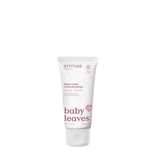ATTITUDE Diaper Cream for Baby, Made in Canada, EWG Verified, Dermatologically Tested, Formulated with Zinc Oxide, Vegan, Unscented, 75 grams