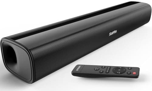 Saiyin Compact Sound Bar,40 Watts Small Soundbar for TV,Surround Sound System TV Sound Bar Speakers with Bluetooth/Optical/AUX Connection for PC/Gaming/Projectors,17inch
