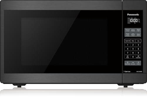 Panasonic NNSC688SC Genius Mid Size 1200W Inverter Microwave Oven, 7 Auto Cook Menus, Child Lock, 1.3 cu.ft, Black Stainless