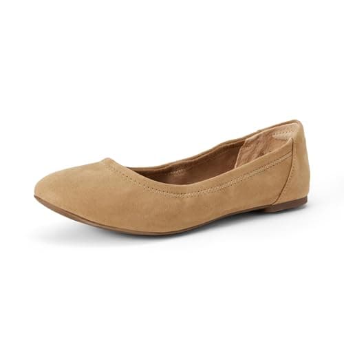 Amazon Essentials Women's Ballet Flat, Tan, 9 Wide US