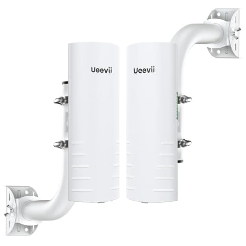 UeeVii Wireless Bridge Outdoor CPE452 with Pole Mounts, 5.8G Point to Point WiFi Bridge, 3KM Long Range CPE, 14dBi High Gain Antenna for Extending Network to Shop/Barn/Garage, Waterproof, Plug & Play