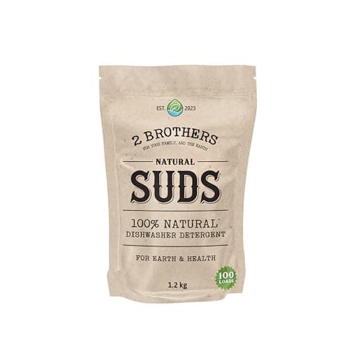 2 Brothers - Natural Suds, 100% Natural Dishwasher Detergent, Fragrance-Free, 1.2kg, 100 Loads