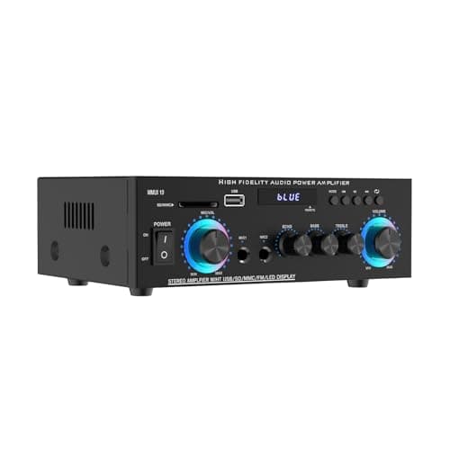 GSJADYH Stereo Audio Amplifier, Max 300W, 2 Channel Stereo Receiver, Wireless Bluetooth 5.0 Power Amplifier System for Home Theater Speakers, Karaoke, Garage, Home Theater Amplifier with USB, SD, RCA