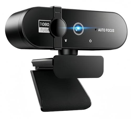 Full HD Webcam with Microphone, 1080P Webcam for PC, 90° FOV, Dual Microphone Streaming Webcam for Clear Stereo Audio, Plug and Play USB Webcam for Zoom/Teams, Conferencing and Video(Black,1080P)